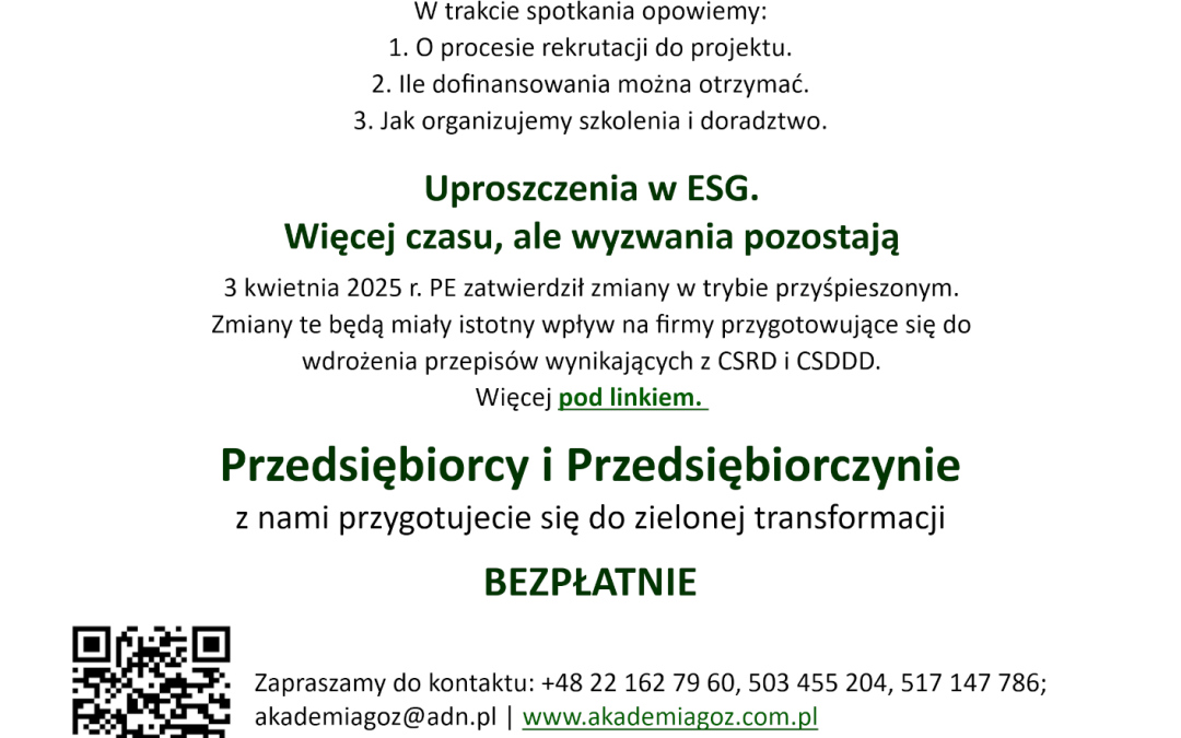 Akademia GOZ – BEZPŁATNE szkolenia i doradztwo z tematyki gospodarki o obiegu zamkniętym