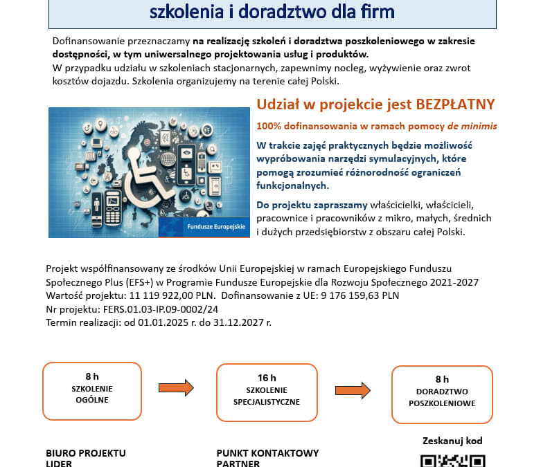 Spotkanie Informacyjno-promocyjne Instytut Dostępności – szkolenia i doradztwo dla firm